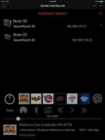 Companion for Bose SoundTouch auf dem iPad